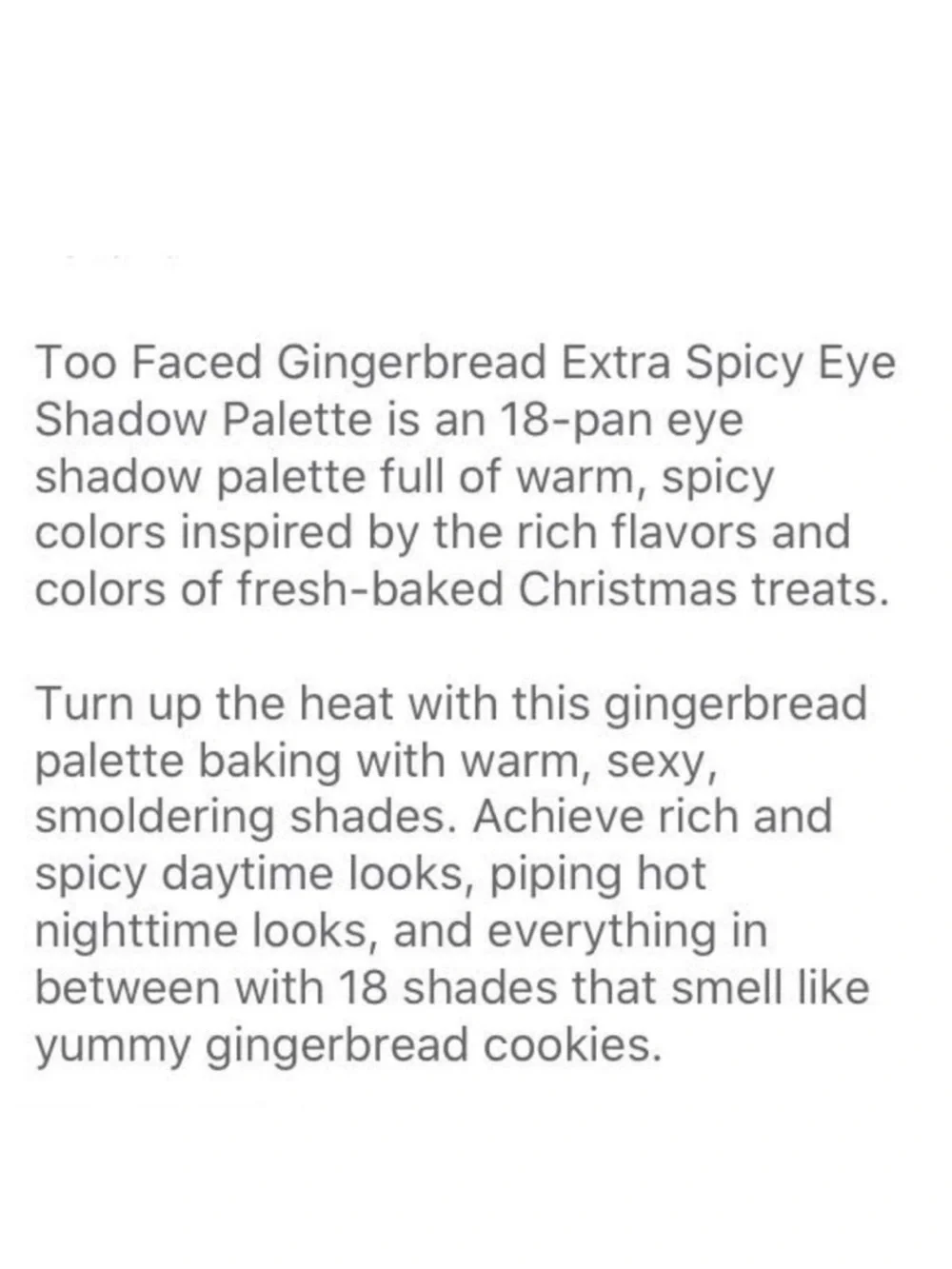 Too Faced Gingerbread Extra Spicy Eyeshadow Palette